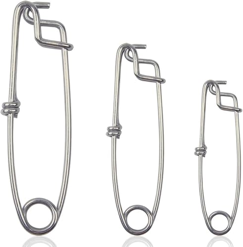 JSHANMEI Longline Fishing Snap Clips 6PCS Stainless Steel Strong Long Line Clips Branch Hanger Floatline Tuna Clips Fishing Tackle Connector 4in 5in 6in