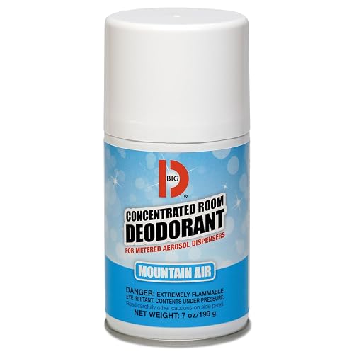 Big D 463 Concentrated Room Deodorant for Metered Aerosol Dispensers, Mountain Air Fragrance, 7 oz (Pack of 12) - Air freshener ideal for restrooms, offices, schools, restaurants, hotels, stores