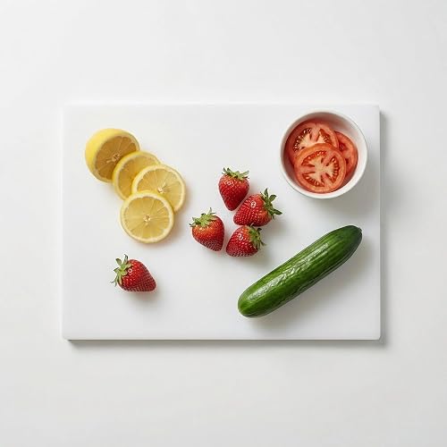 CLIVIA Commercial Grade Cutting Board for Kitchens,Cutting Board Set,Plastic Chopping Board,16 x 12 x 1/2 Inchs,1 PCS White,NSF Certified,for Bread and fruits Vegetable Meat or Cheese