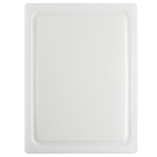 Dexas NSF Approved Poly Cutting Board with Juice Well, 12 x16 x 5/8", White