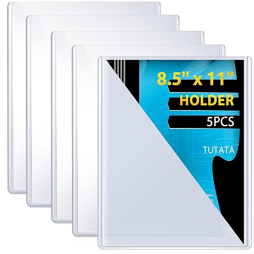 5 PCS Heavy Duty Page Protectors, 8.5×11 Top Loader, Clear Document Holder | Hard Plastic Sleeves with Film, Protectors for Paper, Posters, Awards, Certificates and Cards