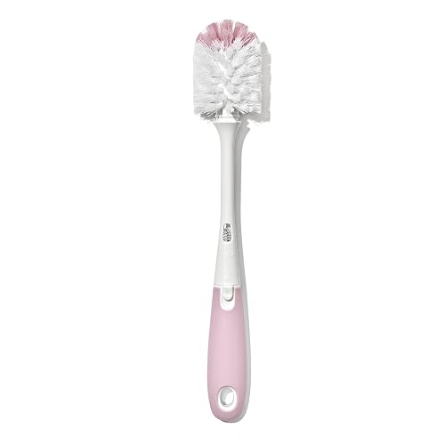 OXO Tot Bottle Brush, Blossom | Soft and Firm Bristles, Flexible Neck Reaches Deep, Clean Baby Bottles, Baby Registry Essentials, Dishwasher Safe