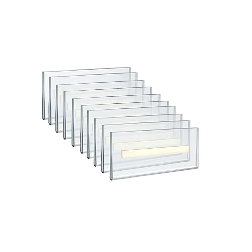 Azar Displays 122015 Self Adhesive Clear Acrylic Wall Sign Holder Frame 5.5" W x 2.5" H - Landscape/Horizontal, 10-Pack