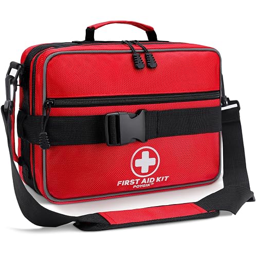 Poygik Premium 420-Piece Large First Aid Kit for Home, Car, Camping | Well-Organized, Portable Emergency First Aid Kits for Travel, Truck, Hiking, Sports, Office, Businesses & Outdoor