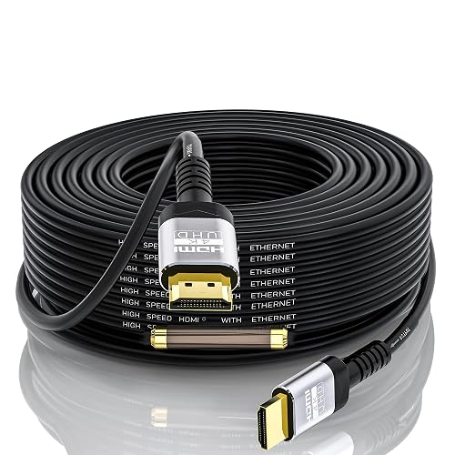 Soonsoonic 4K HDMI Cable 75 Ft with Built-in Signal Booster | HDMI 2.0 High Speed Unidirectional Cables 4K@60Hz 2K 1080P 3D ARC Ethernet Cord | for UHD TV Monitor Laptop Xbox PS4 (22.8m)