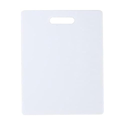 FARBERWARE Reversible Plastic Cutting Board, 8x10 Inch, White, Dishwasher Safe, Non-Porous and Durable for Chopping, Slicing, Prep, Easy to Store
