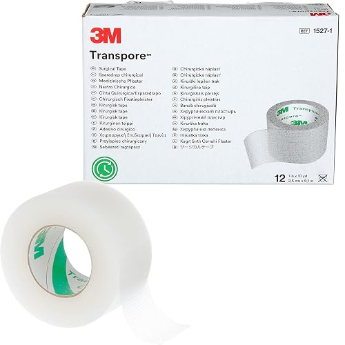 3M™ Transpore™ Surgical Tape, 1527-1, 1 in x 10 yd (2.5 cm x 9.1 m) | Model 1527-1. Case pack: 12 Roll/Carton; 10 Carton/Case. Medical tape for professional healthcare use.