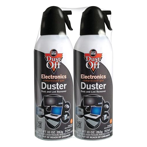 Dust-Off Compressed Gas Dusters, 10 Oz, Pack of 2