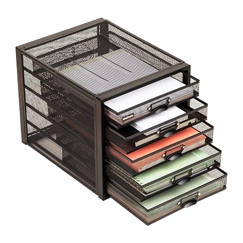 Mind Reader File Storage Drawers, Desk Organizer, Multi-Purpose, Crafts, Office, Metal, Black