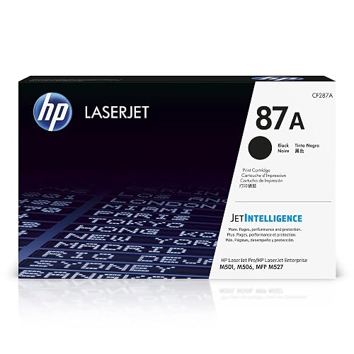 HP 87A Black Toner Cartridge | Works LaserJet Enterprise M506 Series, MFP M527 Series, H M501 Series | CF287A