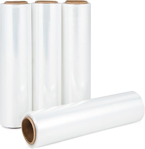 Nightcore 4 Rolls Stretch Film, 18" X 1500 Ft Stretch Wrap, 60 Industrial Strength Shrink Wrap, Heavy-Duty Clear Plastic Wrap Used for Packing, Moving Supplies, Furniture & Pallets