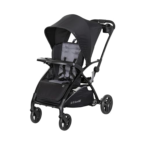 Baby Trend Sit N' Stand 2.0 5-in-1 Stroller, Standing Board, Simple Grey | Double Seating with Bench, Compact Fold & Parent Console for Family Outings, Daily Travel, Errands, Flexible Rides & Storage