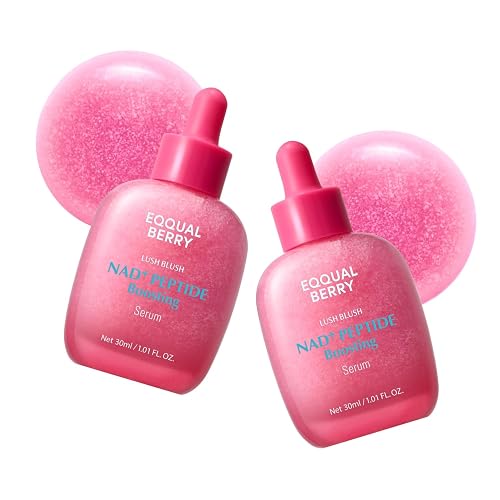 EQQUALBERRY NAD+ Peptide Boosting Facial Serum, 1.01 fl oz, Pack of 2 | Anti-Aging Serum for Sagging & Crepey Skin, Firming & Lifting for Face, Neck & Hands, NAD+, 14 Peptides, Korean Skincare