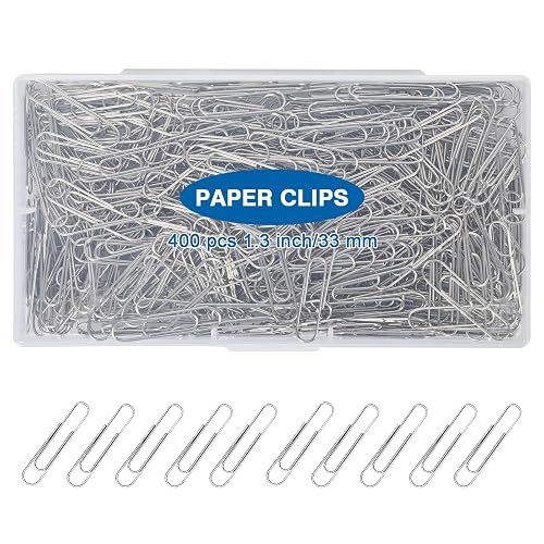 400 Pcs Medium Paper Clips,1.3 inch Metal Paper Clip for Office, School.