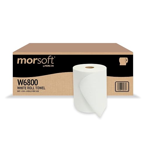 Hardwound Roll Towels, 7 9/10" X 800ft, White, 6 Rolls/carton