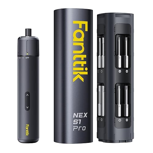 Fanttik S1 Pro Electric Screwdriver, Power Screwdriver | 16 S2 Steel Bits, 3 Torque Settings, Max 6 N.m, 2000mAh Battery, LED Light & 1/4''Hex, Ideal Tool for Furniture & Gaming PC