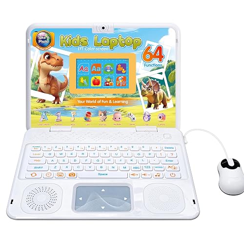 Kids Laptop with Camera, Educational Color Screen Laptop with 64 Learning Modes, Computer for Kids Ages 5+