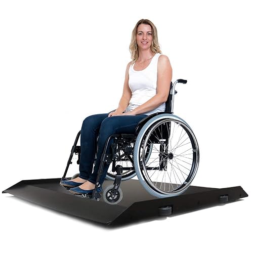 ANGEL USA Heavy Duty Digital Portable Floor Wheelchair Scale, All Metal Platform with Dual Ramp and Wheel, 2026 New Version with Protection Edge