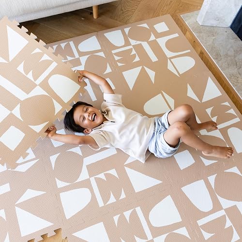 Lillefolk Baby Play Mat for Floor – 6x6ft Terracotta | Non Toxic Premium EVA Foam Tiles for Early Development Play, Crawling & Playroom – Waterproof Interlocking Mat for Babies & Toddlers (9 Tiles)