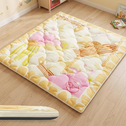 PaPaMat 1.6" Thick Baby Play Mat, 50x50 Removable & Machine Washable Cover | Padded Memory Foam, Non-Slip Backing, 100% Baby-Safe Materials, Tummy Time Crawling, Outdoor, Bedroom, Living Room, Nursery