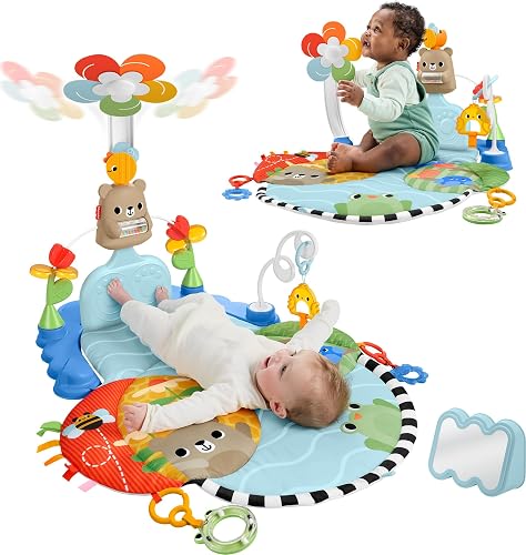Fisher-Price 3-in-1 Kick & Sway Gym | Baby Playmat & Sensory Activity Toys, Nonelectronic Developmental Play, Newborn Infants Ages 0+ Months