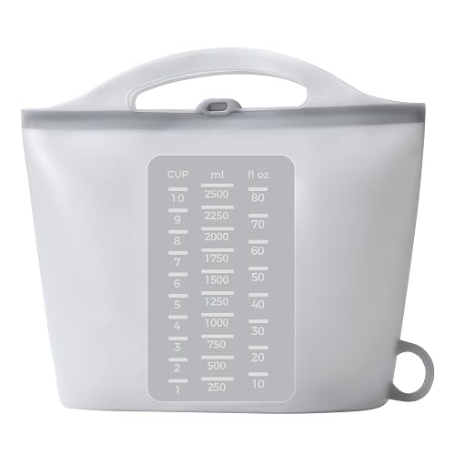 Solinfant Large 85oz Silicone Microwave Steam Sterilizer Bags for Travel, 2-in-1 Reusable Sterilize & Store Bag, Suitable for Baby Bottles, Pacifiers, Breast Pump Parts Storage Bag for Fridge