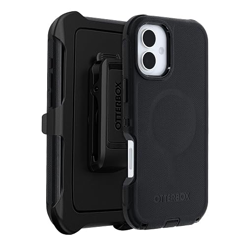 OtterBox iPhone 16 Plus (Only) - Defender Series MagSafe Case - Black - Holster Clip Included - Built-in Magnets - Screenless - Rugged & Durable - with Port Protection - Non-Retail Packaging