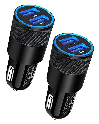 Car Charger [2Pack/3.4a] Fast Charge Dual Port USB Cargador Lighter Adapter | for iPhone 17e 15 14 13 12 18 Pro Max X XR XS 17 Plus 16, iPad, Samsung Galaxy S23 S22 S21 S25 Plus S7 j7 S10e S9 Note 8 12v