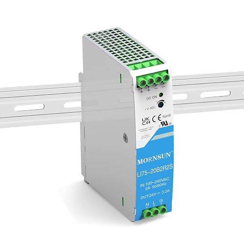 AC/DC 75W 24V 3.2A Output DIN Rail Power Supply Built in Active PFC | Universal 90 - 264V AC or 120- 370V DC Input Voltage,Output Voltage Adjustable-between 24-28V
