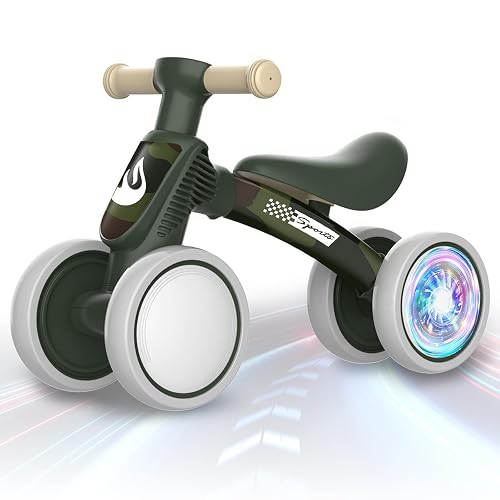 Colorful Lighting Baby Balance Bike Toys for 1 Year Old Boy Girl Gifts, 10-36 Month Toddler Balance Bike, No Pedal 4 Silence Wheels & Soft Seat First Bike, One Year Old Boy Girl Birthday Gifts.