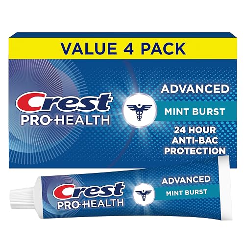 Crest Pro-Health Advanced Antibacterial Protection Toothpaste,5 oz 4 Pack, Teeth Whitening for adults, Breath Freshener, for Sensitive Teeth, Gum Health, Gingivitis toothpaste, Travel Size Toiletries