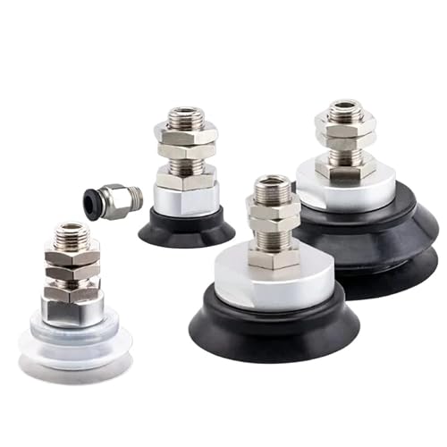 Heavy Duty Industrial Vacuum Suction Cup Set ZPT32-125HB | Nickel-plated copper, nitrile rubber, top air intake, M14/M16 thread, industrial robot end-of-arm tooling(ZPT50HB-A14)