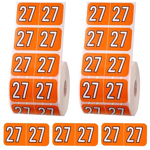 1000pcs 2027 File Folder Coded Sticker Labels, 3/4x1-1/2 Inch Self-Adhesive 2027 Year Chart Stickers for School Office File Folder Organization (Orange)
