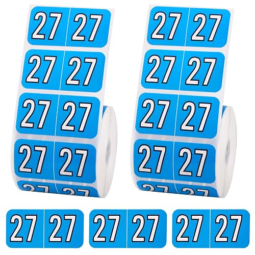 1000pcs 2027 File Folder Coded Sticker Labels, 3/4x1-1/2 Inch Self-Adhesive 2027 Year Chart Stickers for School Office File Folder Organization (Blue)