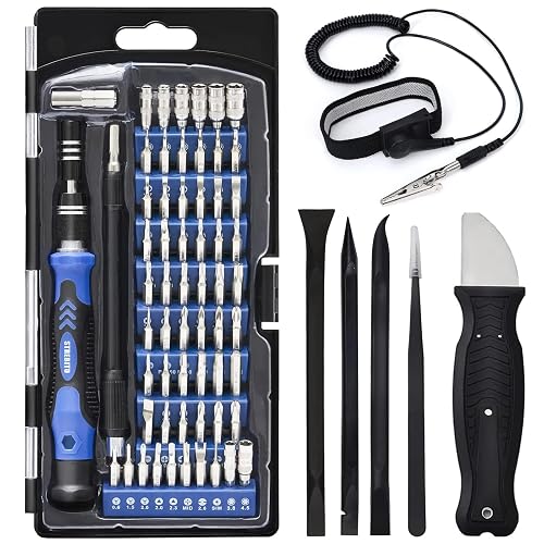 STREBITO 79 in 1 Computer Screwdriver Kit with Anti Static Wrist Strap | 58 Precision Magnetic Bits, Precision Screwdriver Set Electronics Repair Tool Kit for Computer, Laptop, PC, Cell Phone, PS4/5