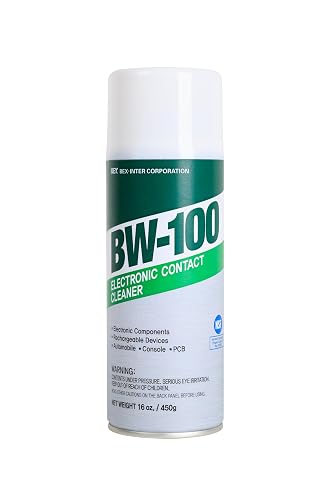 BW-100 Non-Flammable Electronic Contact Cleaner Aerosol Spray- Safely Cleans Joycons, Computers, PCB, and More - Removes dust, dirt and contaminants on contacts - Quick Dry| 16oz/450g