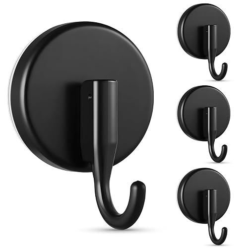 OUTXE Wreath Hanger for Front Door, Upgraded Suction Cup Reef Hook | for Glass Window/Over Door, Christmas/Thanksgiving/Halloween/July 4th/Easter/Valentine/Spring/Summer/Fall (Black, 4-Pack)