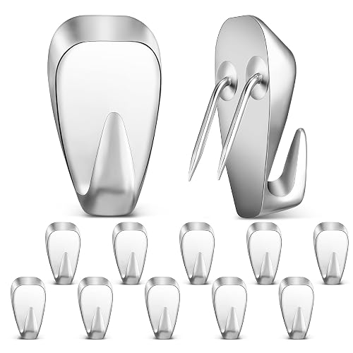 LEIFIDE 10 Pieces Cubicle Hooks Clips, 40 Lbs Picture Hangers,Silver | For Fabric Panel Walls, Push-pin Clip Design, Holds Pictures Supplies in Office Home Kitchen, No Damage Cubicle Hanging