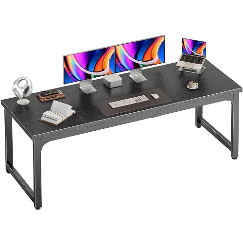 PRAISUN 63 x 19.7 Inch Computer Desk, 0.95'' Thicker, Heavy Duty, Black | Larger, Wider Office Desk with Robust Metal Tubes, Gaming Study Work Desk for Home Office, Bedroom, Larger Legroom