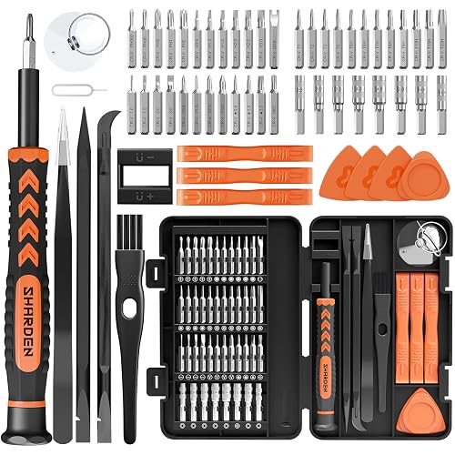 SHARDEN 59 in 1 Small Magnetic Precision Screwdriver Set With Case | Multi-bit Screwdriver Set, Professional Electronic Tools Kit for iPhone, MacBook, Computer, Laptop, PC, RC, PS4, Xbox, Watch
