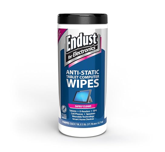 Endust For Electronics Screen Cleaner Wipes, Electronics Surface Cleaning Wipes, For Tablet, E-Reader, Computer Monitor, Laptop, Phone, TV, GPS, Pre-Moistened, Alcohol & Ammonia Free, 70 Count (12596)