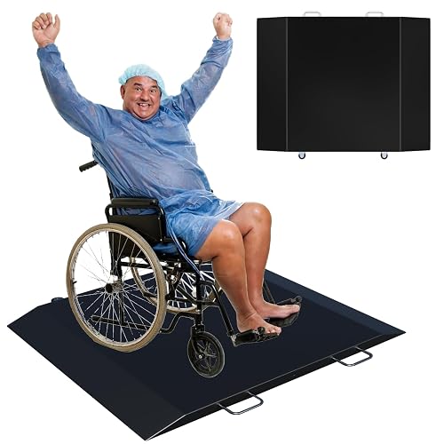 Wheelchair Scale 1000x0.1lb,Digital Medical Scalewith Extended Dual Ramp Portable for Home use