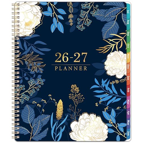 Planner 2026-2027 - Academic Planner 2026-2027, Jul 2026 - Jun 2027, Planner Weekly and Monthly, 8.5" x 11", Monthly Tabs, Twin-Wire Binding, Holidays, Back Pocket