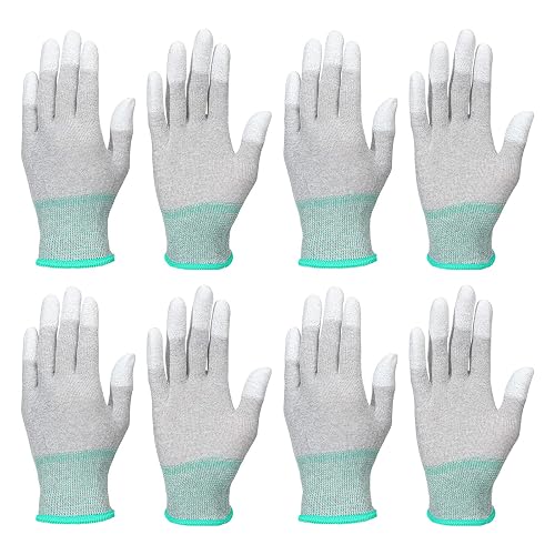 Eldraqth Anti Static Gloves, 4 Pairs ESD Gloves High Resistance Carbon Fiber Electrical Gloves for PC Building Repair