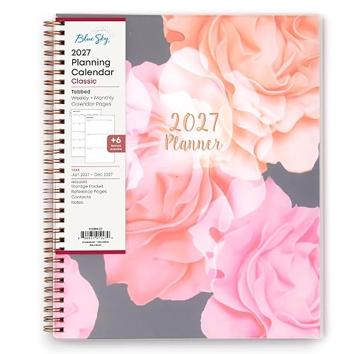 Blue Sky 2027 Weekly & Monthly Planner Calendar, 8.5"x11", Joselyn | January 2027 - December 2027, Flexible Cover, Durable Twin Wire Binding, Laminated Tabs, Storage Pocket