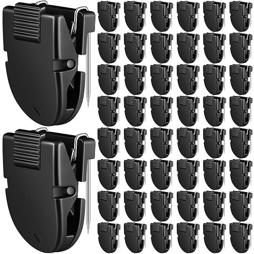 Feifeiya 50 Pcs Cubicle Clips for Fabric Panels,Black | Office Partition Wall Clips, 40-sheet Capacity for Notes Photos Memos, Metal Spring, Fits Cubicle Fabric Accessories