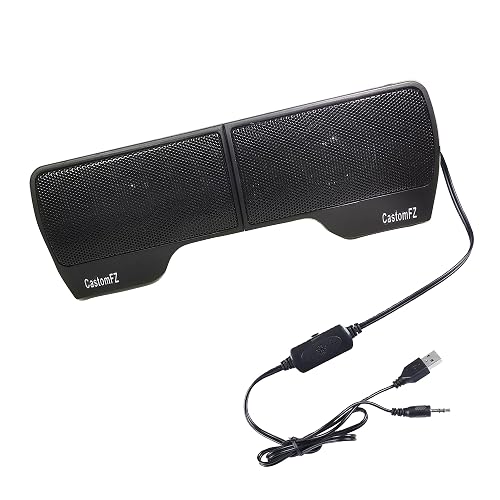 CastomFZ Computer Speakers Desktop PC Speakers for Monitor, Music Speaker with Wired Handy Volume Control for Computers, Tablets TV, PC, Laptop, Black