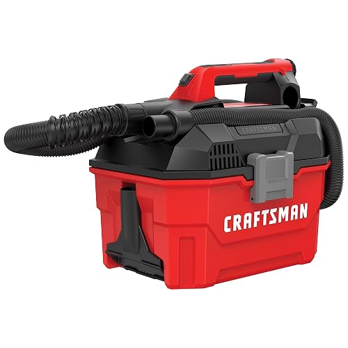 Craftsman V20 Cordless Vacuum Cleaner, Shop Vac Wet/Dry, 2 Gal (CMCV002B) | 7ft Hose, Battery and Charger Sold Separately