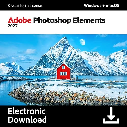 Adobe Photoshop Elements 2027 | AI-Powered Photo Editing Software | 3-Year Term License | Activation Required [PC/Mac Online Code] [PC/Mac Online Code]