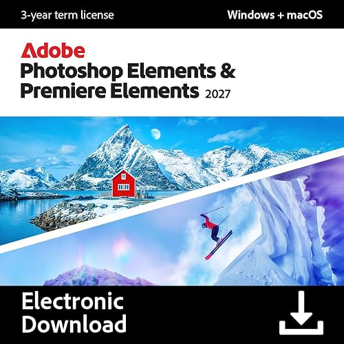 Adobe Photoshop Elements & Premiere Elements 2027 | AI-Powered Photo & Video Editing Software | 3-Year Term License | Activation Required [PC/Mac Online Code] [PC/Mac Online Code]